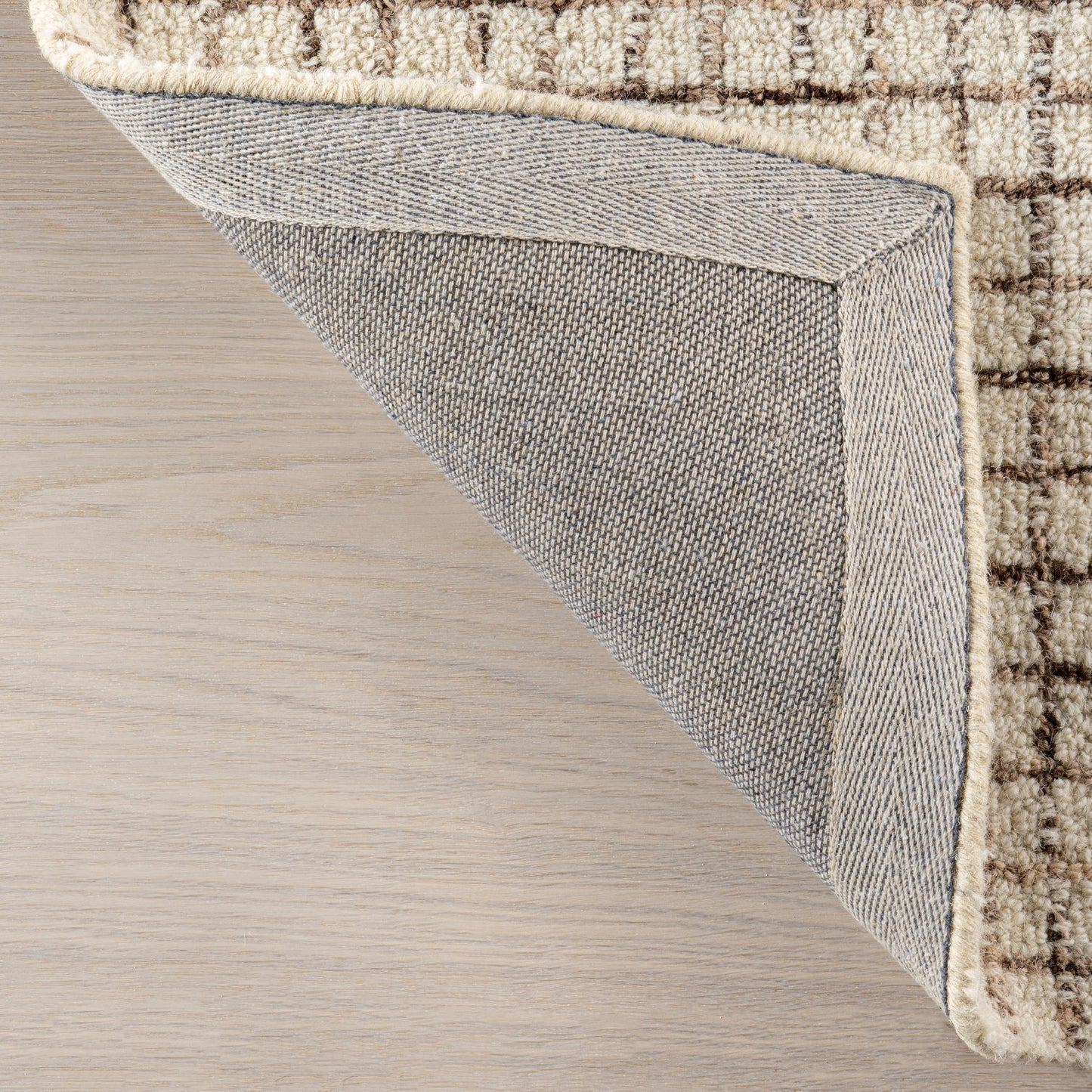 Rugs USA Melrose Cream, 7'6" x 9'6", Handmade, Checked, Wool, Soft and Cozy, High Traffic, Stain Resistant, Easy Clean, Durable Area Rug for Bedroom, Living Room, Dining, Den, Entryway