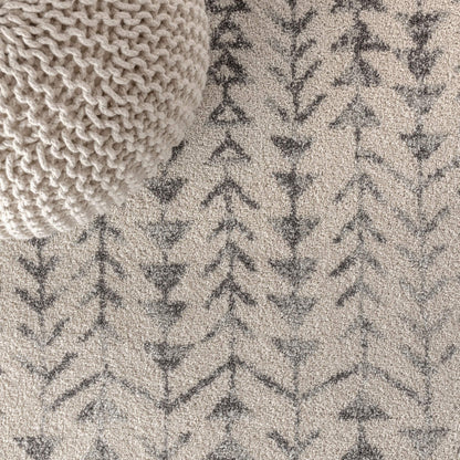 JONATHAN Y Ziri Moroccan Geometric Cream/Gray Indoor Area Rug, 8x10, Bohemian, Scandinavian, Easy-Cleaning for Living Room, Bedroom, Kitchen, Pet Friendly, Non-Shedding (MOH210A-8)