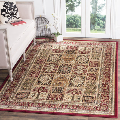 SAFAVIEH Lyndhurst Collection Accent Rug - 3'3" x 5'3", Multi & Red, Traditional Oriental Design, Non-Shedding & Easy Care, Ideal for High Traffic Areas in Entryway, Living Room, Bedroom (LNH217B)