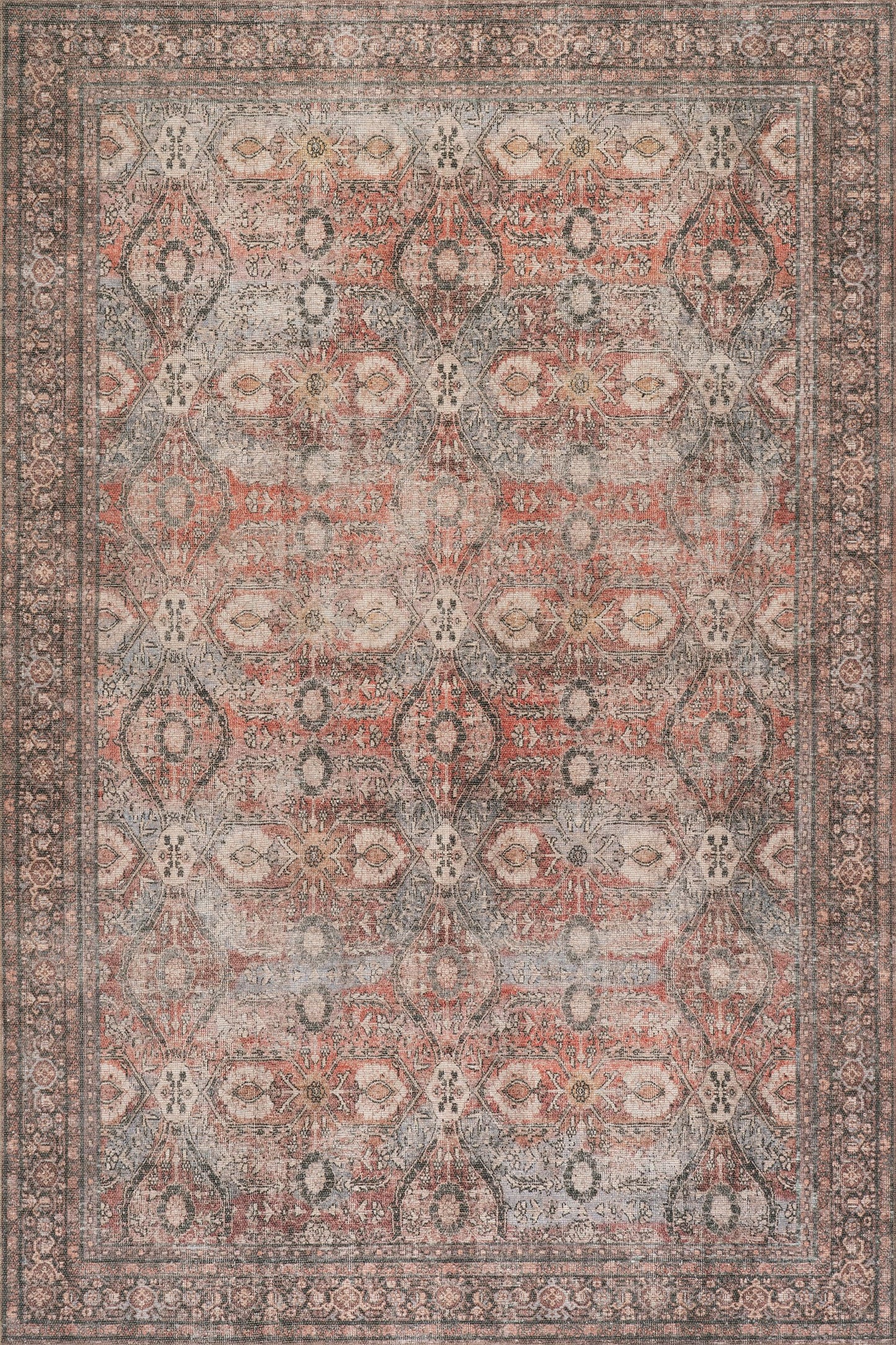 Nuloom Hillstone Collection 3' x 5' Area Rug, Traditional Vintage Distressed Medallion, Thick and Soft, Durable Non-Shedding Low Pile Poly/Jute Blend, Easy to Clean, Living Room, Bedroom