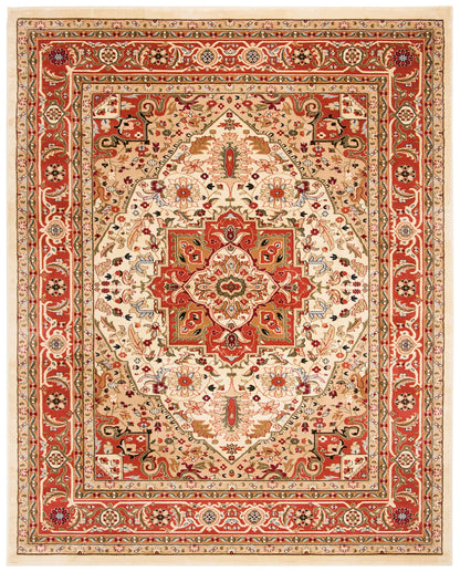 SAFAVIEH Lyndhurst Collection Area Rug - 6' x 9', Ivory & Rust, Traditional Oriental Design, Non-Shedding & Easy Care, Ideal for High Traffic Areas in Living Room, Bedroom (LNH330R)