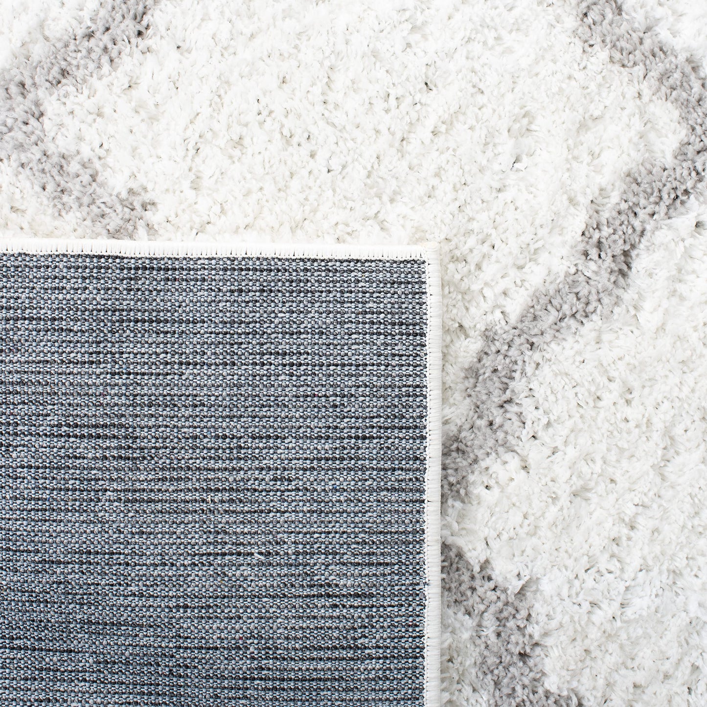 SAFAVIEH Berber Shag Collection Area Rug - 9' x 12', Ivory & Light Grey, Moroccan Trellis, Non-Shedding & Easy Care, 1.25-inch Thick Ideal for High Traffic Areas in Living Room, Bedroom (BER537F)