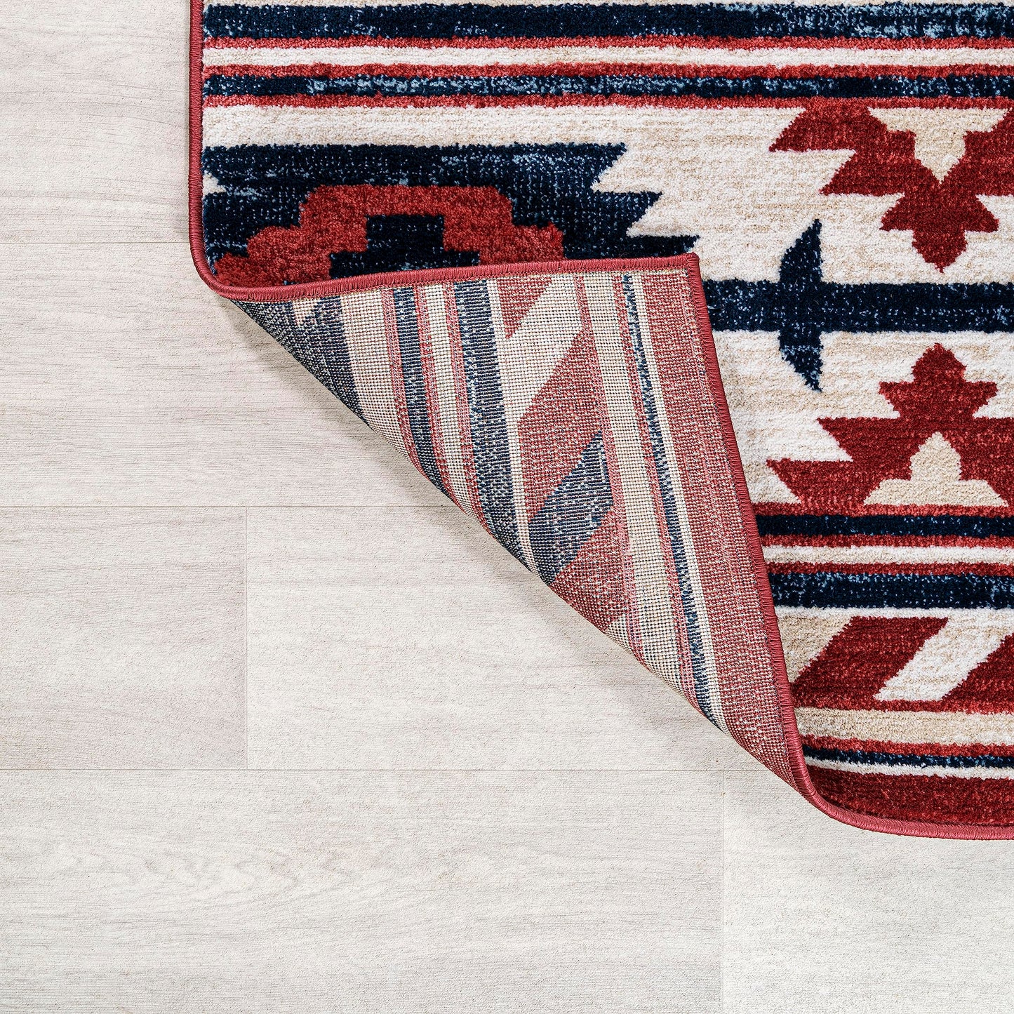 JONATHAN Y Medallion Southwestern Indoor Area Rug 4X6 Red/Navy/Cream, Serape for Living Room, Bedroom, Kitchen, Office, Easy-Cleaning, High Traffic, Pet-Friendly, Non-Shedding SWC100A-4