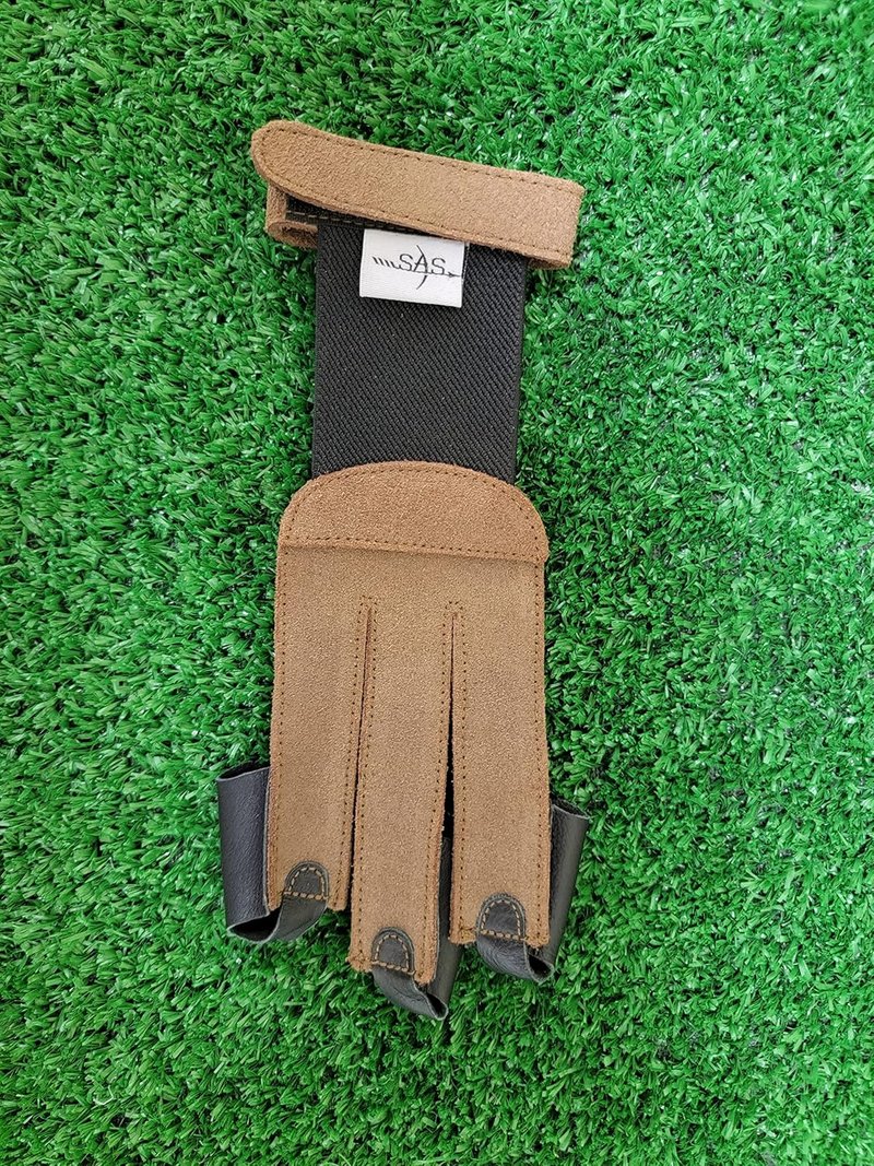 SAS Leather Archery Shooting Gloves - 3 Finger Protective Tab for Recurve & Compound Bows | Adult & Youth Sizes