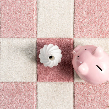 nuLOOM Aubrey Checkered Kids Area Rug, 4x6, Pink