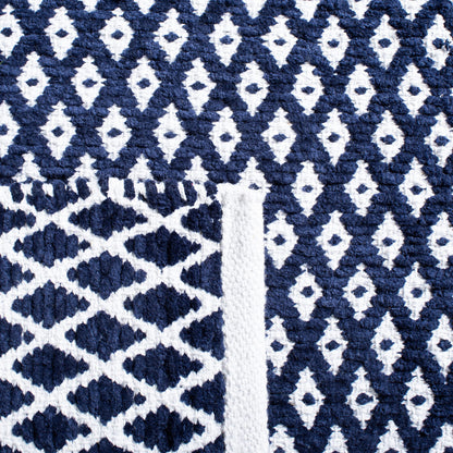 SAFAVIEH Boston Collection 4' x 6' Navy BOS685D Handmade Flatweave Cotton Area Rug