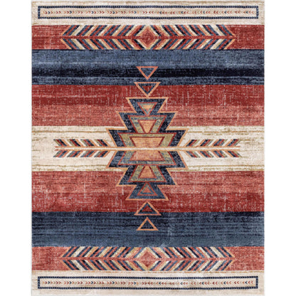 Well Woven Dustin Crimson Southwestern Medallion Area Rug 8x10 (7'10in x 10'6in)