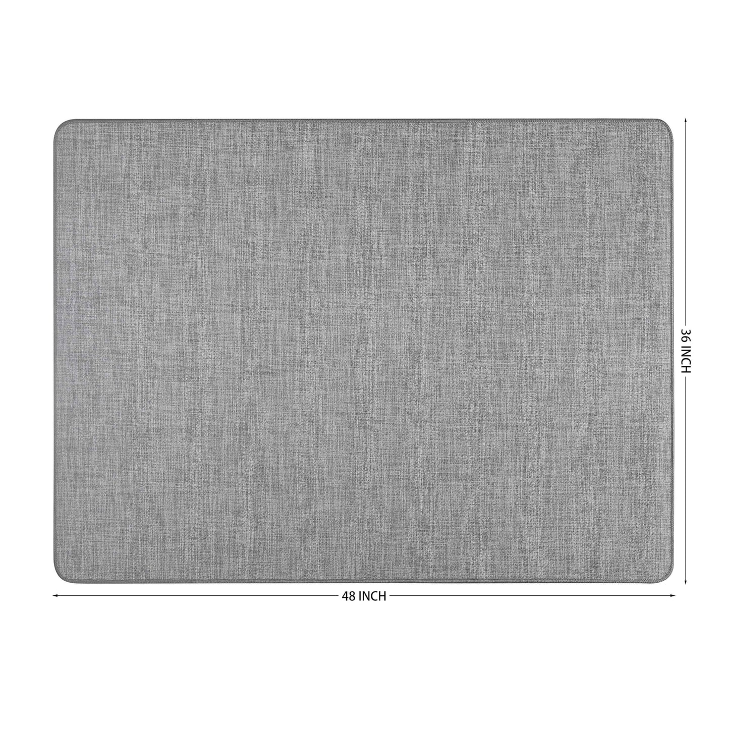 CNNJ Office Chair Mat for Hardwood Floors,Thick Rubber Mat – Heavy Duty Anti-Slip Protection for Rolling Chairs, Home Office Desk Rug (Dark Grey, 36"×48")