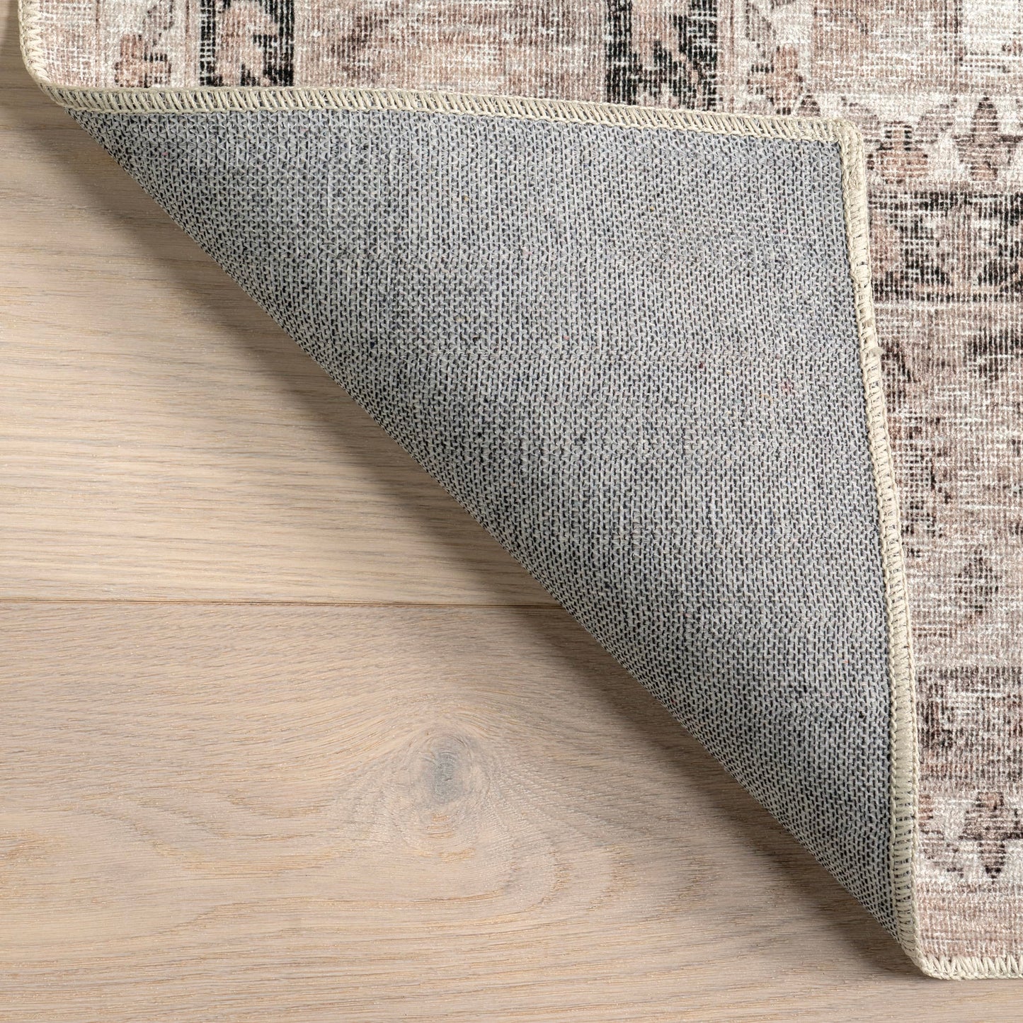 nuLOOM 4' x 6' Machine Washable Area Rug with Waterproof Spill Proof Surface, Non Slip Backing and Stain Resistant for Living Room, Bedroom, Kitchen, Dining Room, Davi Taupe