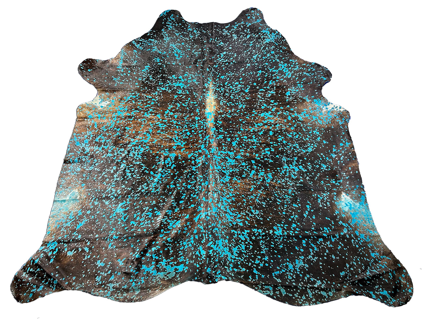 Deluxe Cowhides - Cowhide Area Rug - Turquoise Cowhide Approx 8X7 feet or 244X213cm