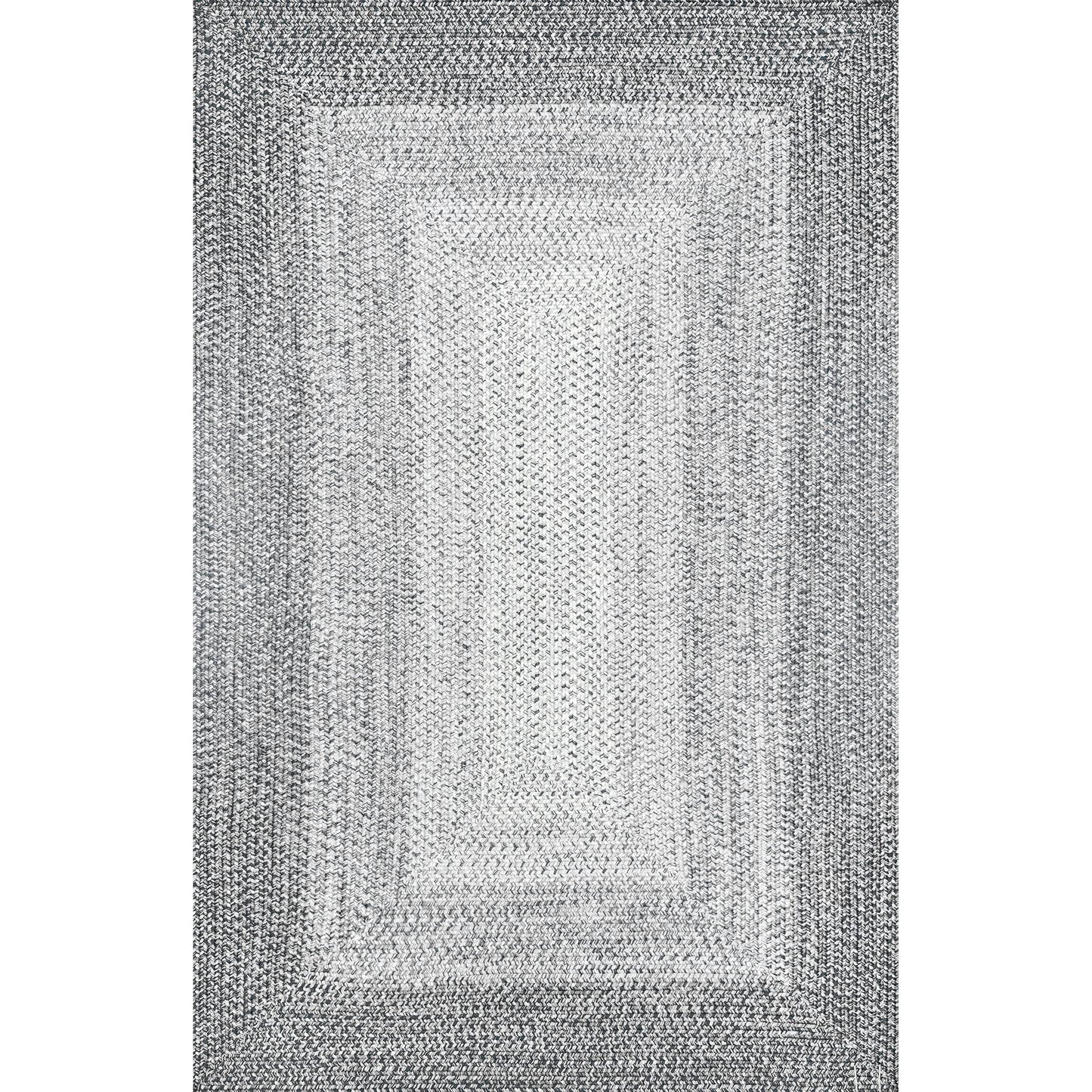 nuLOOM Jayda Braided Ombre Indoor/Outdoor Area Rug, 4x6, Light Grey