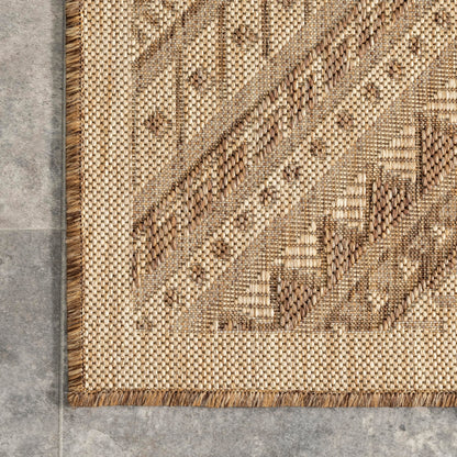 Nuloom Outdoor Performance Collection Landry Brown/Ivory, 4' x 6', Soft and Cozy, High Traffic, Stain Resistant, Easy Clean, Durable Area Rug for Indoor/Outdoor Patio, Deck, Porch, Garden, Courtyard