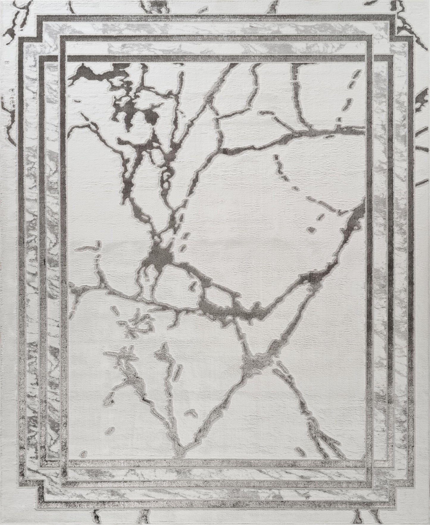 GLORY RUGS Area Rugs Marble 5x7 Cream Silver Border Carpet Elegant Modern Abstract Rug Living Room Dining Bedroom Rug