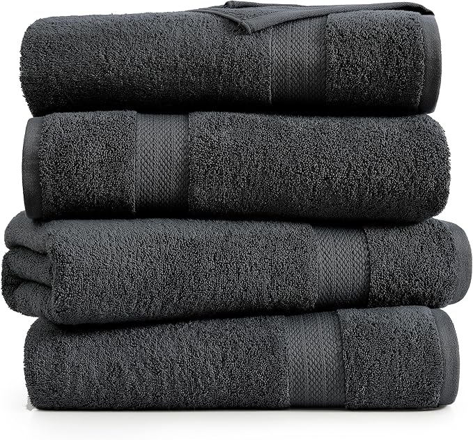 LANE LINEN 100% Luxury Cotton Bath Sheets Set of 4