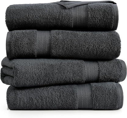 LANE LINEN 100% Luxury Cotton Bath Sheets Set of 4