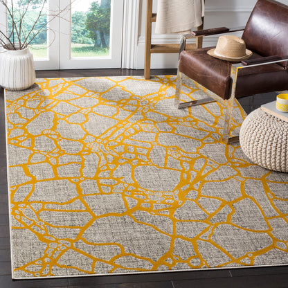 SAFAVIEH Porcello Collection Area Rug - 8'2" x 11', Light Grey & Green, Modern Abstract Design, Non-Shedding & Easy Care, Ideal for High Traffic Areas in Living Room, Bedroom (PRL7737G)