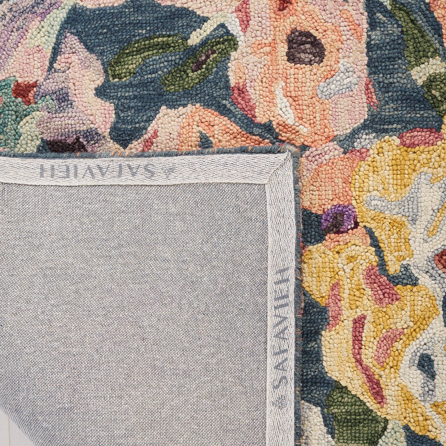 SAFAVIEH Blossom Collection Accent Rug - 3' x 5', Blue & Purple, Handmade French Country Floral Wool, Ideal for High Traffic Areas in Entryway, Living Room, Bedroom (BLM463M)