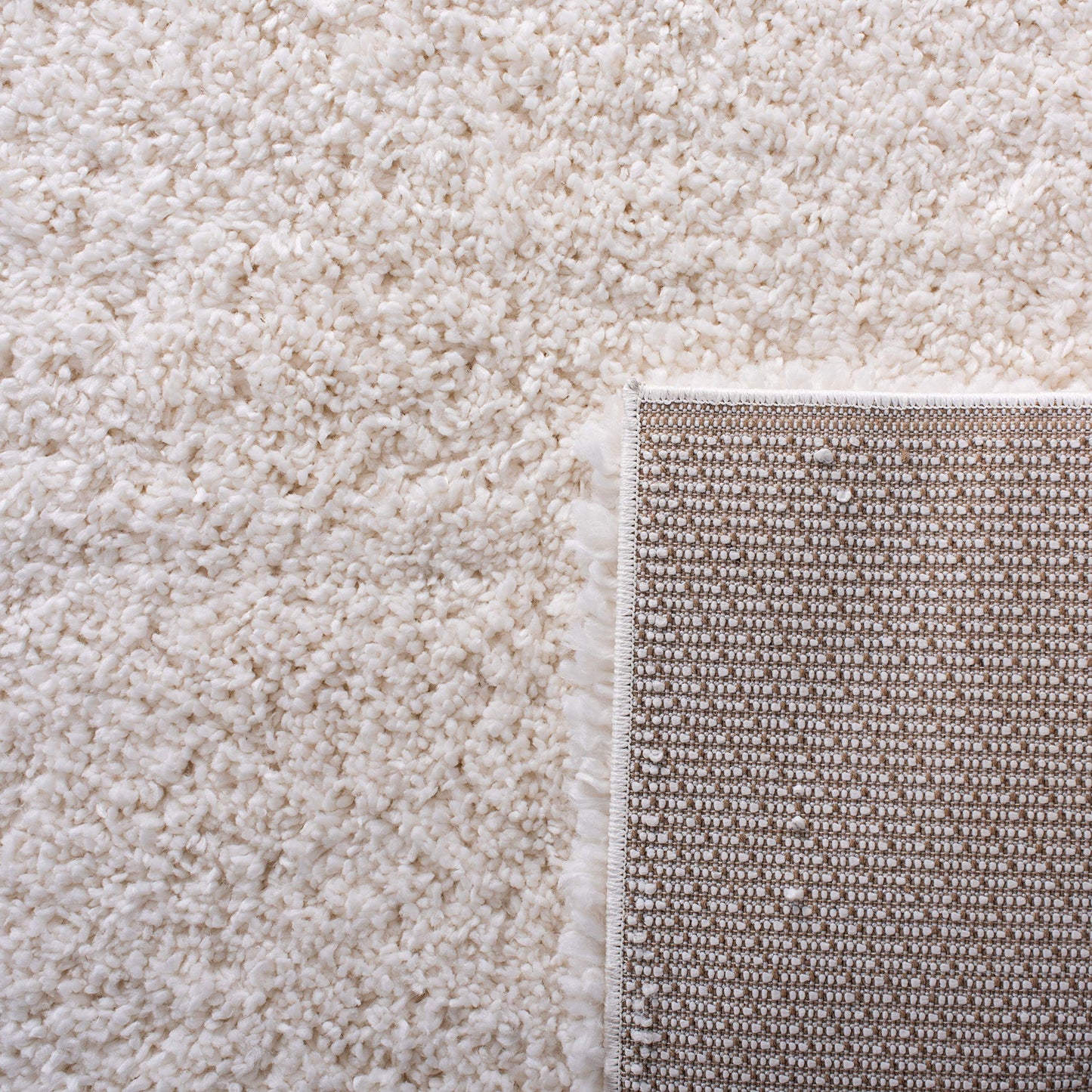SAFAVIEH Fontana Shag Collection Accent Rug - 4' x 6', Ivory, Solid Design, Non-Shedding & Easy Care, 2-inch Thick Ideal for High Traffic Areas in Entryway, Living Room, Bedroom (FNT800A)