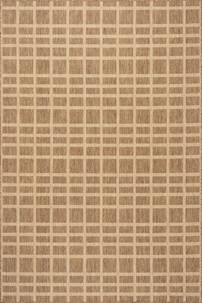 Nuloom Vanya Checkered 5' x 8' Indoor/Outdoor Area Rug for Living Room Patio Deck Front Porch, Light Brown