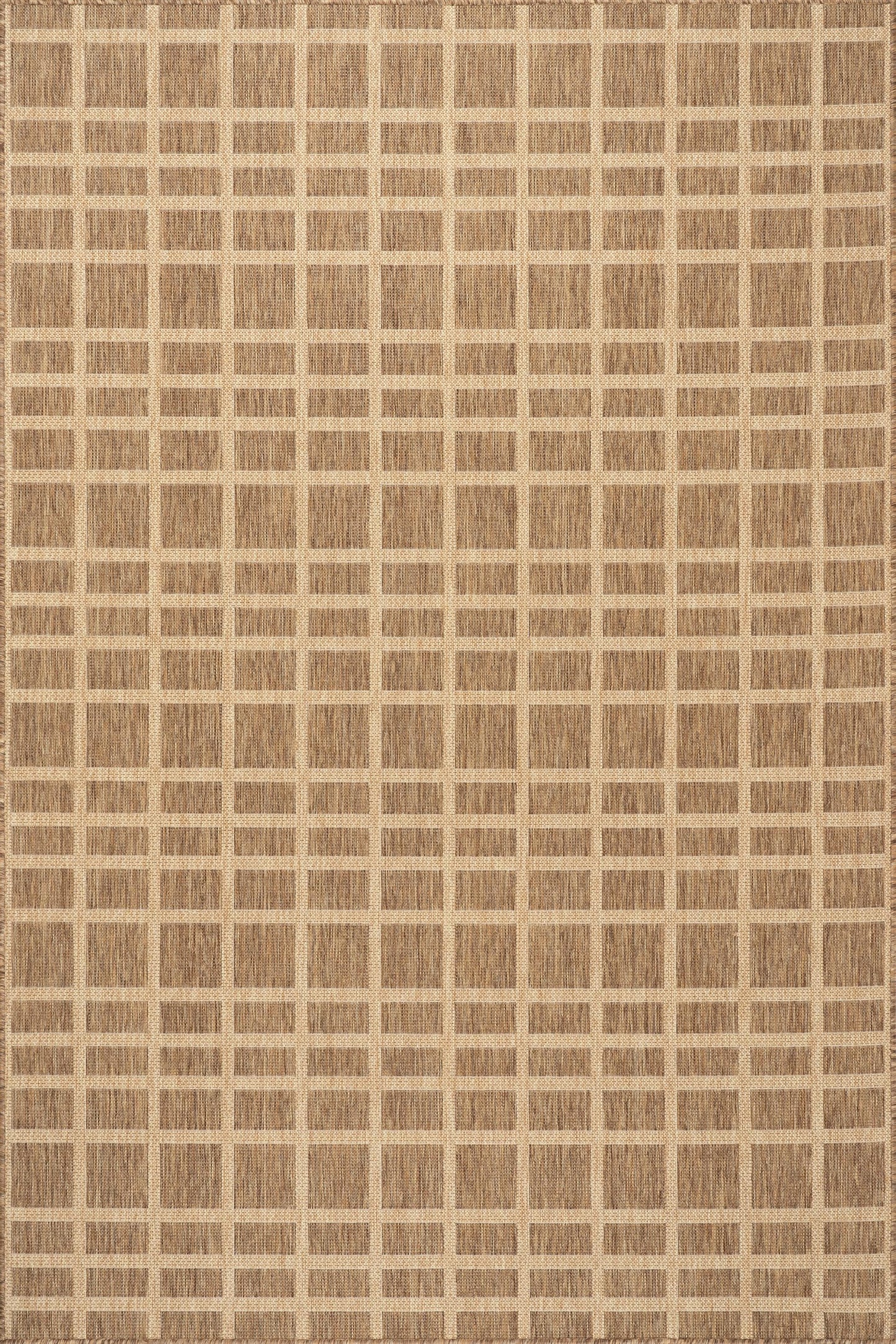 Nuloom Vanya Checkered 7' x 9' Indoor/Outdoor Area Rug for Living Room Patio Deck Front Porch, Light Brown