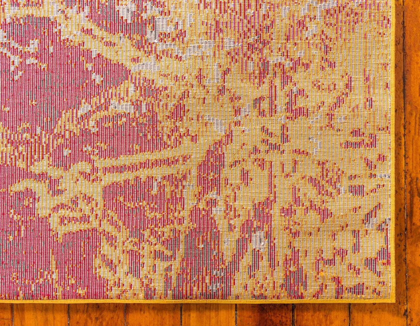 Unique Loom Estrella Collection Distressed, Abstract, Bright Colors, Modern Area Rug (7' 0 x 10' 0 Rectangular, Red/Yellow)