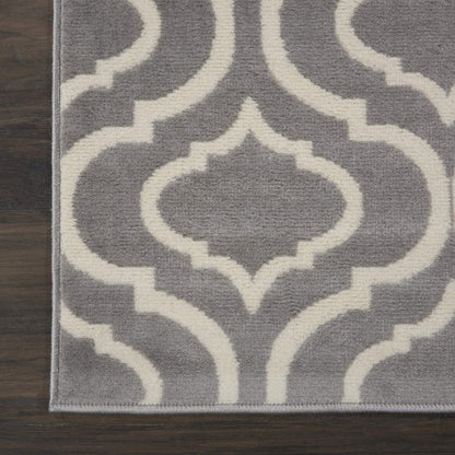 Nourison Home Jubilant Grey 2'3" x 7'3" Area Rug - Easy Clean, Non Shedding, Bed Room, Living Room, Dining Room, Kitchen (7' Runner)