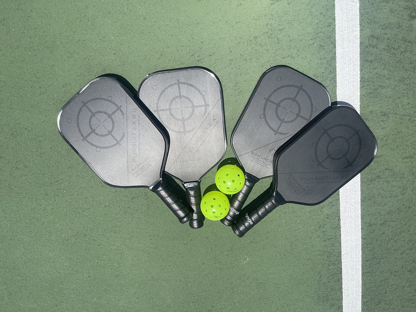 Engage Pickleball Pursuit EX 6.0 Pickleball Paddle - Graphite Pickleball Paddle with Black Core - USAPA Approved Pickleball Paddles - Pickleball Rackets for Adults - Made in USA - Standard (Black)