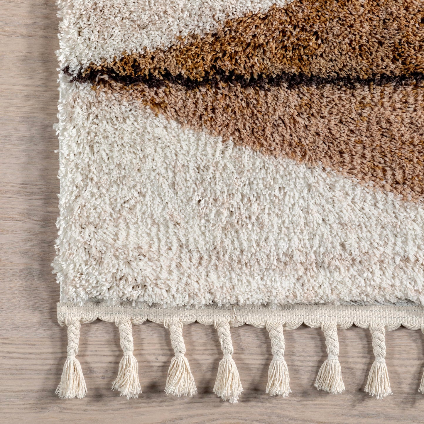Nuloom Kali Light Brown, 4' x 6', Tribal Abstract, Shag, Soft and Plush, High Traffic, Stain Resistant, Easy Clean, Durable Area Rug for Bedroom, Living Room, Dining Space, Den, Foyer, Entryway