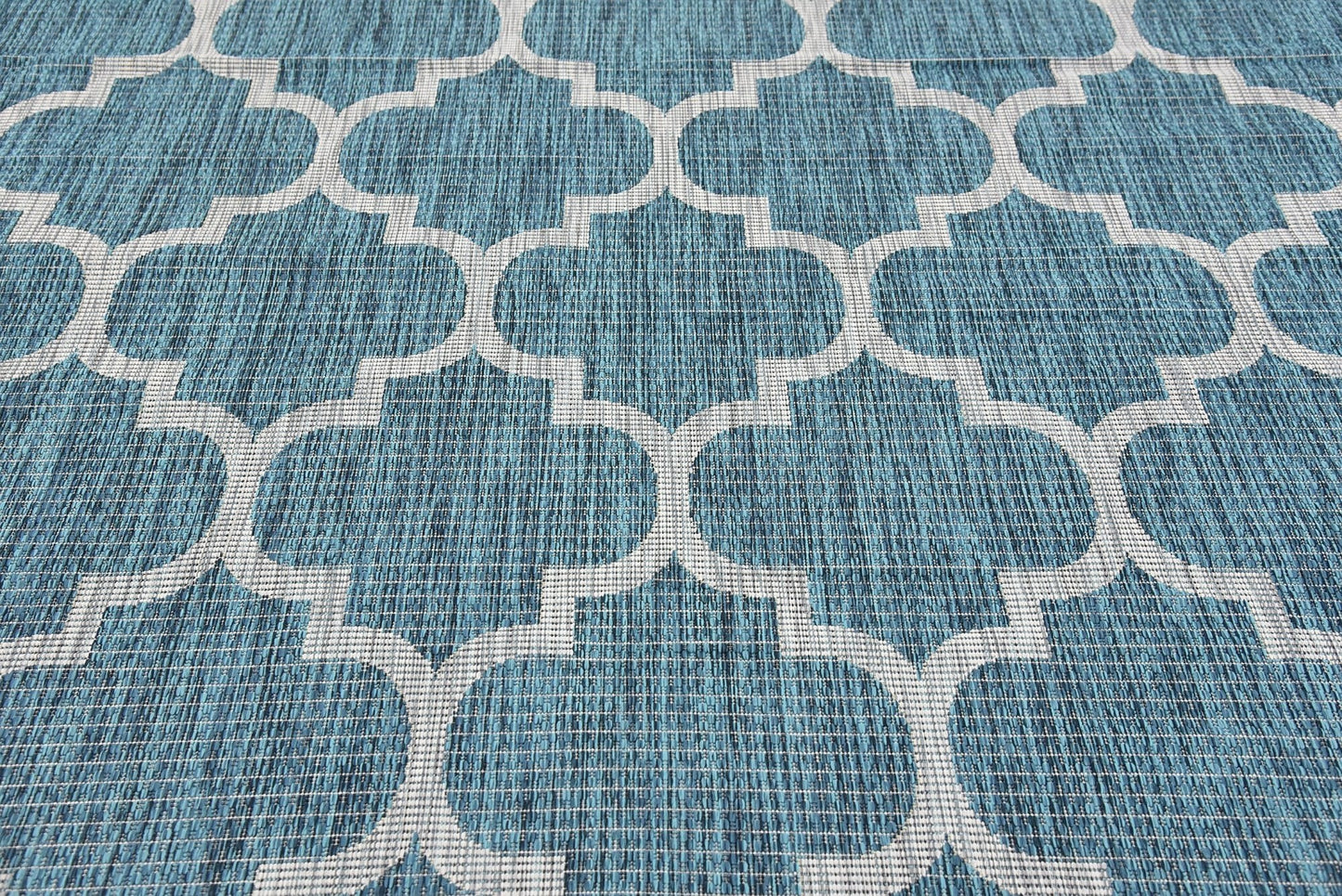 Unique Loom Outdoor Trellis Collection Area Rug (9' x 12' Rectangle, Teal/ Gray)