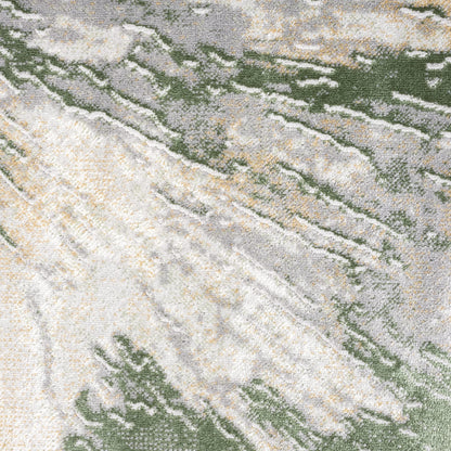 Abani Atlas 4'x6' Green/Grey Area Rug, Abstract Splash - Durable Non-Shedding - Easy to Clean