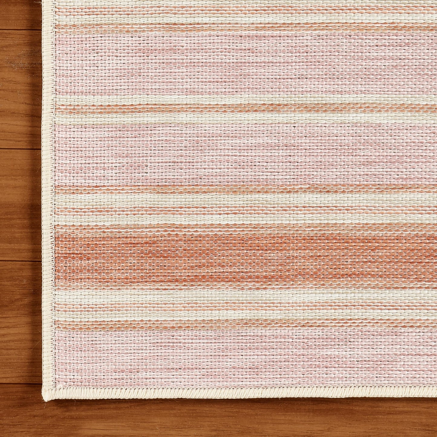 Laura Ashley Doreen Indoor Outdoor 8'x10' Area Rug Clementine Stripe Pink