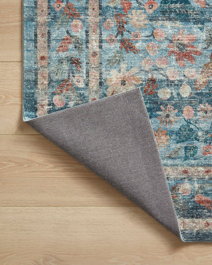 Loloi Rifle Paper Co. Courtyard Collection COU-03 Blue/Multi 7'-6" x 9'-6" Area Rug feat. CloudPile
