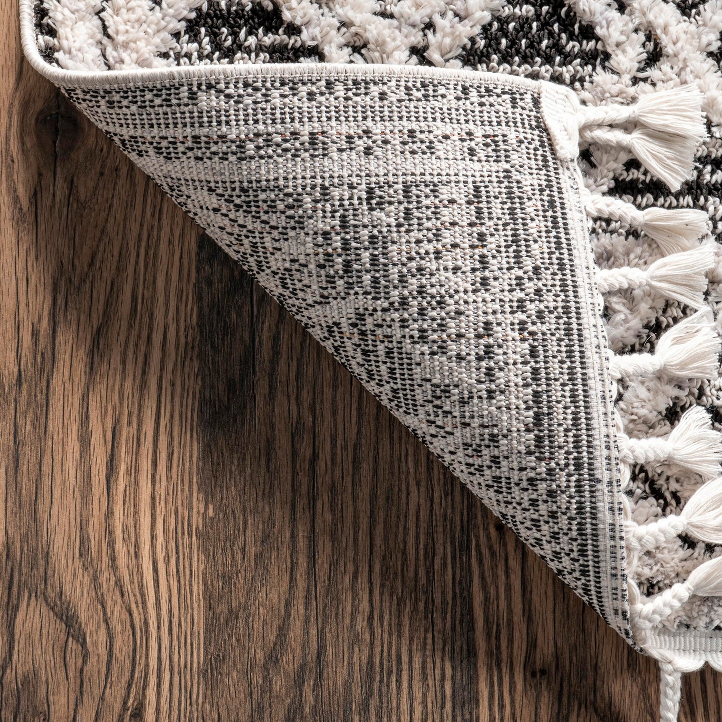 nuLOOM 9x12 Ansley Moroccan Tassel Area Rug, Grey, High-Low Textured Bohemian Design, Plush High Pile, Stain Resistant, For Bedroom, Living Room, Hallway, Entryway