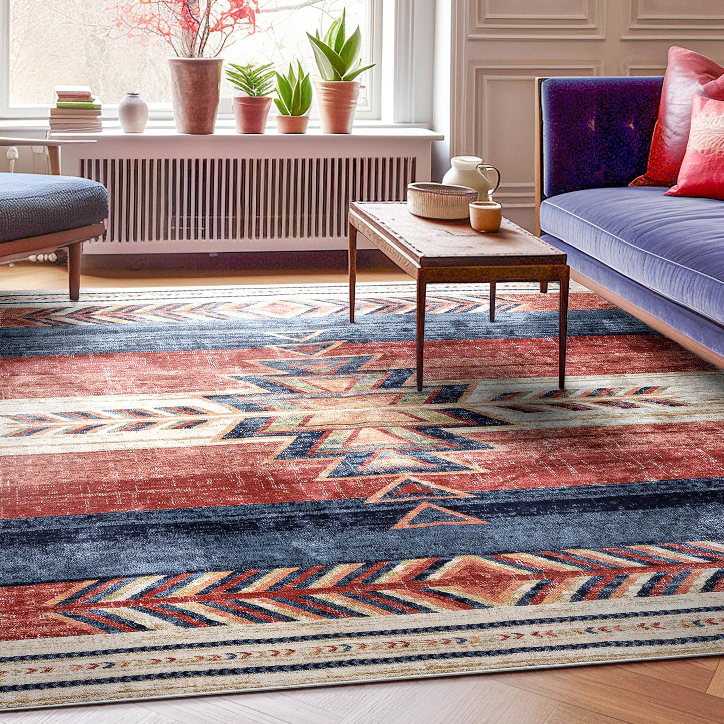 Well Woven Dustin Crimson Southwestern Medallion Area Rug 8x10 (7'10in x 10'6in)