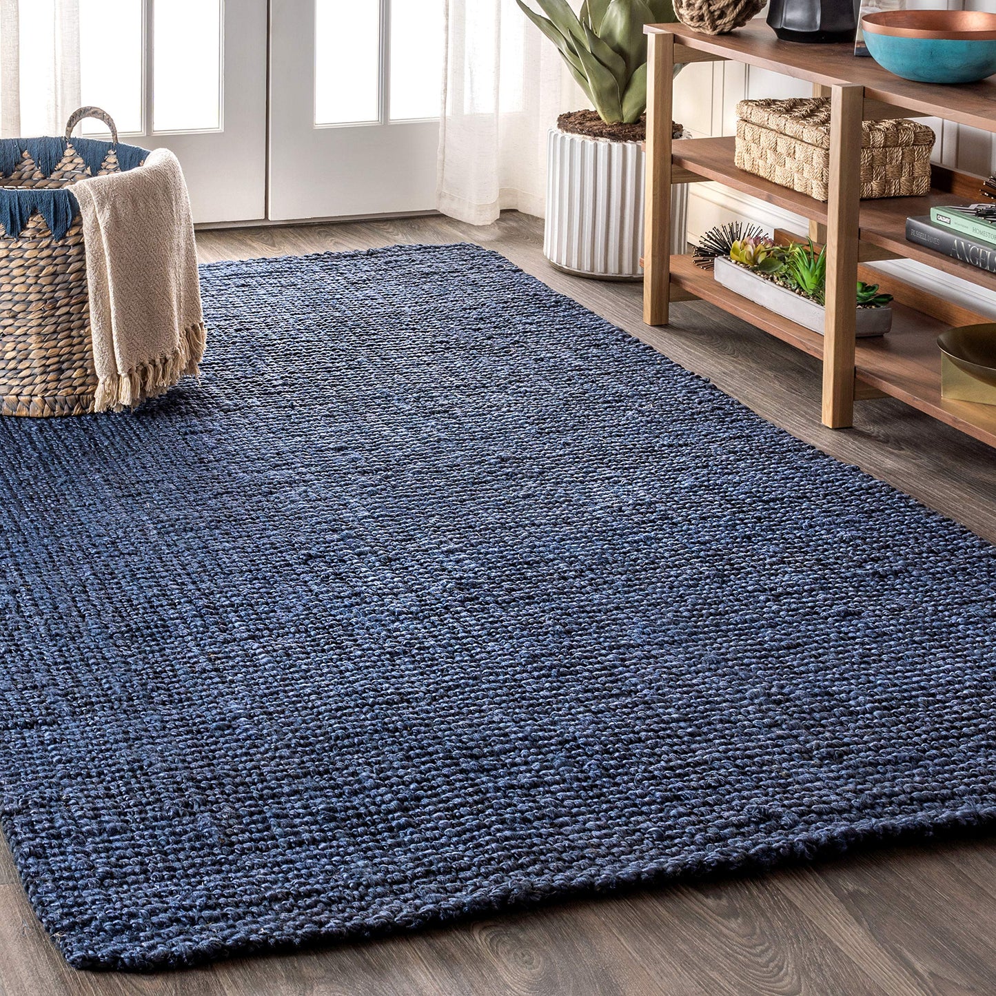 JONATHAN Y Pata Hand Woven Chunky Jute Navy Indoor Area Rug, 9x12, Bohemian, Rustic, Cottage, Easy-Cleaning for Living Room, Bedroom, Kitchen, Non-Shedding (NRF102D-9)