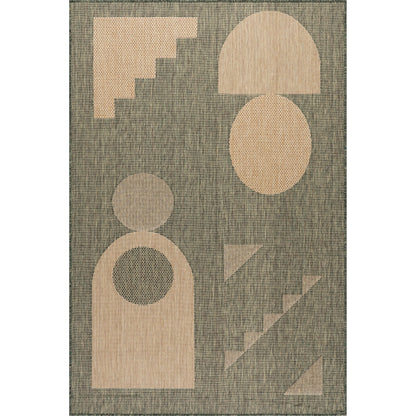 Nuloom Outdoor Performance Tayla Green/Brown, 4' x 6', Abstract, Soft and Cozy, High Traffic, Stain Resistant, Easy Clean, Durable Area Rug for Indoor/Outdoor Patio, Deck, Porch, Garden, Courtyard