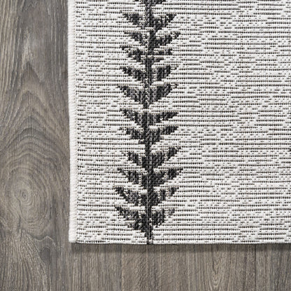 JONATHAN Y Tribal Diamond Trellis Indoor Outdoor Area Rug 5X8 Ivory/Black, Derya for Backyard, Patio, Porch, Easy-Cleaning, High Traffic, Pet-Friendly, Non-Shedding (SMB129D-5)