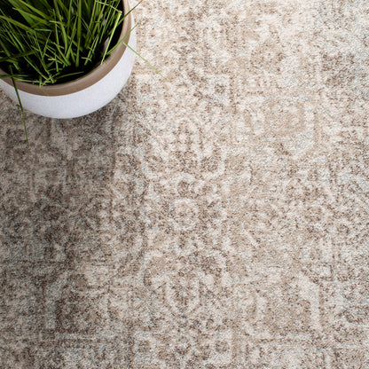 SAFAVIEH Area Rug 8x10 - Evoke Collection - Large - Ivory & Taupe, Distressed Design, Non-Shedding & Easy Cleaning, Ideal for Living Room, Bedroom, Dining Space (EVK256E)