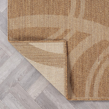 Rugshop Abstract Indoor Outdoor Flat Woven Area Rug,Natural Jute-Style,Easy-Care Patio Rug for Backyard Porch Deck Balcony, 4' x 6' Sand/Natural