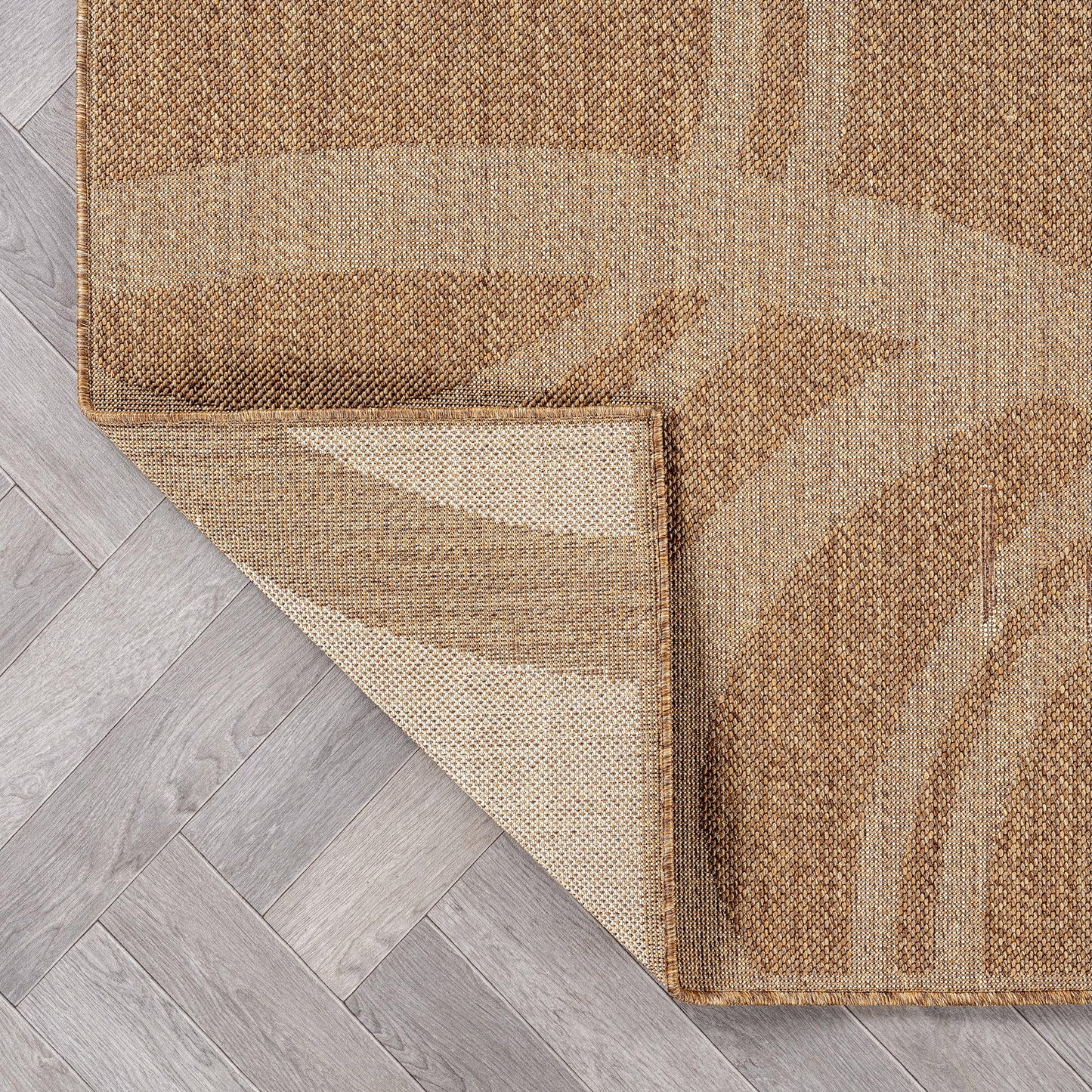 Rugshop Abstract Indoor Outdoor Flat Woven Area Rug,Natural Jute-Style,Easy-Care Patio Rug for Entryway Backyard Porch Deck Balcony, 2' x 3' Sand/Natural