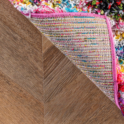 Nuloom Kindra Multicolor/Red, 6'7" x 9', Bohemian Circles, Soft and Cozy, High Traffic, Stain Resistant, Easy Clean, Durable Area Rug for Bedroom, Living Room, Dining Space, Den, Foyer, Entryway