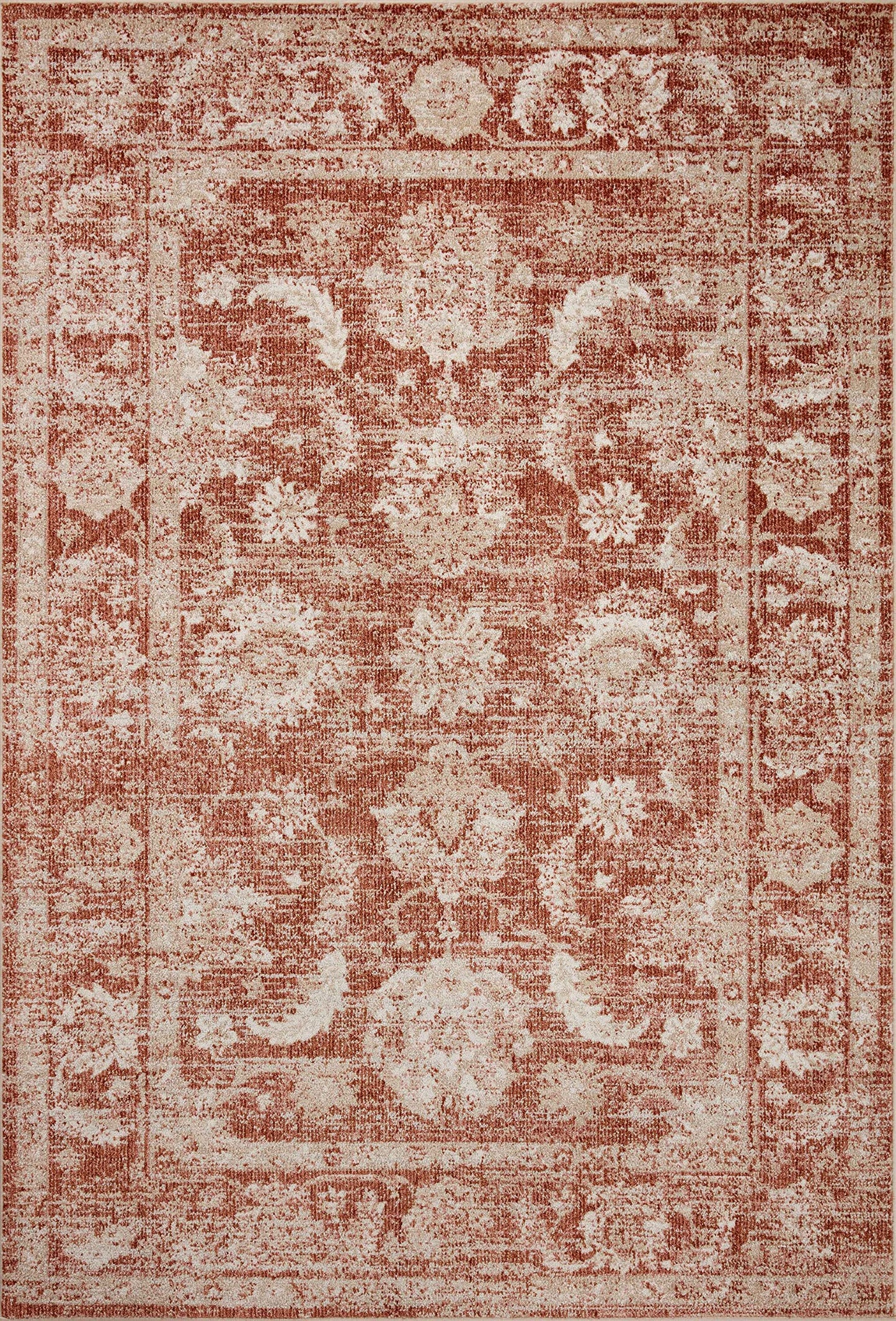 Loloi Odette Collection ODT-03 Rust/Ivory 5'-3" x 7'-9" Area Rug
