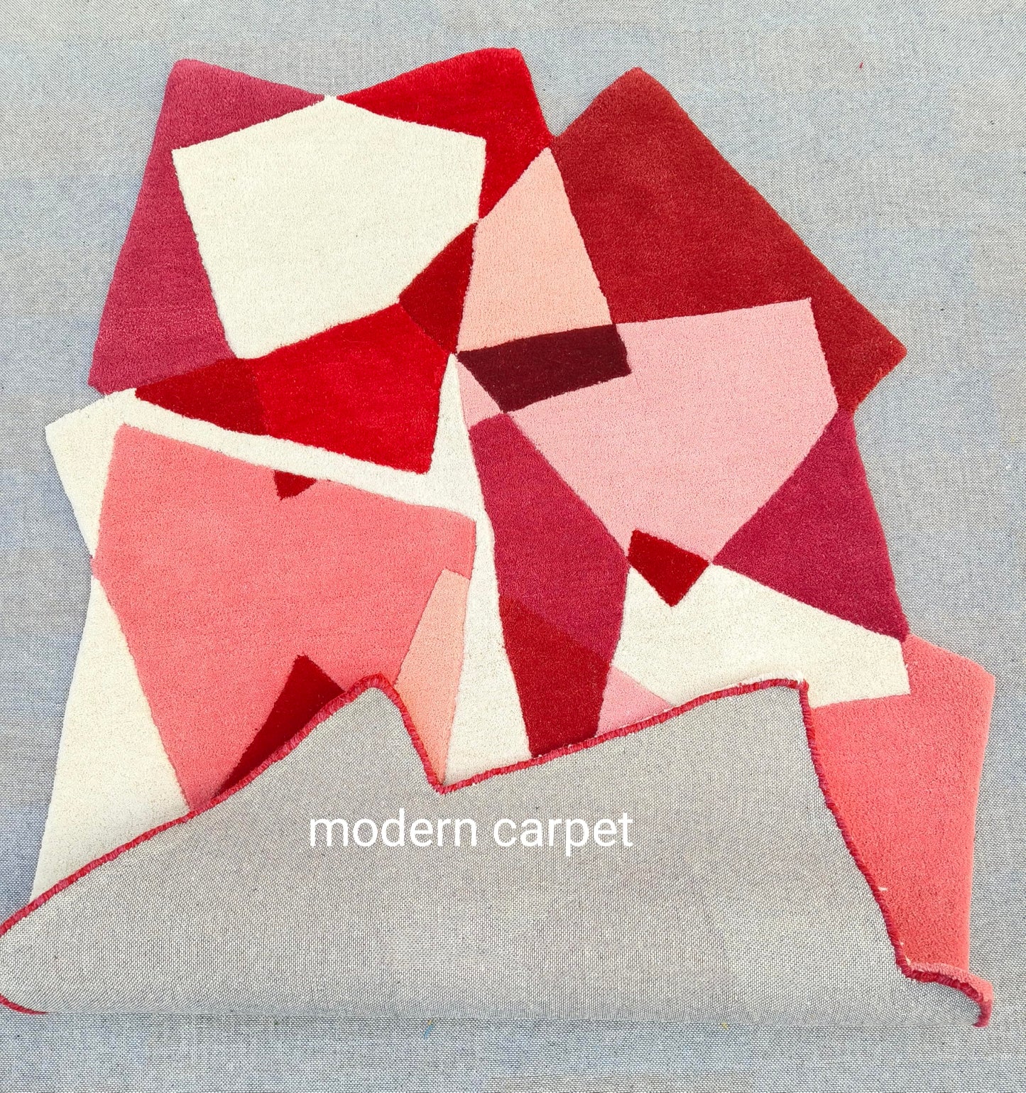 Irregular Shaped Throw Rugs Illusion Pattern Hand-Tufted 100% Wool Handmade Area Rugs 3X5 Ft Multicolor Elegant Hand Tufted Entryway Carpet (3x5 Feet)