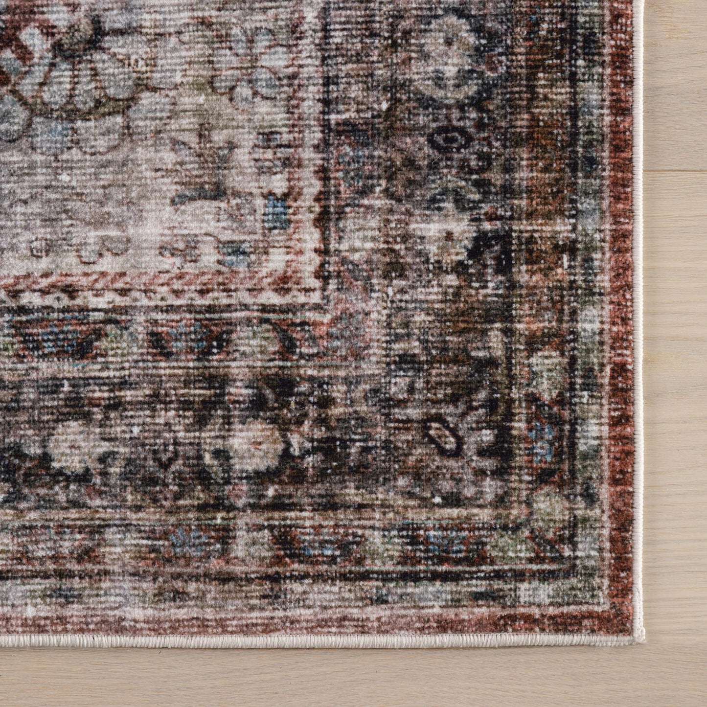 Nuloom Orielle Medallion 5' x 8' Machine Washable Area Rug for Living Room Bedroom Dining Room, Rust