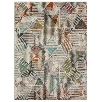 Mohawk Home Cantu Light Grey 7' 10" x 10' Modern Geometric Area Rug Perfect for Living Room, Dining Room, Office