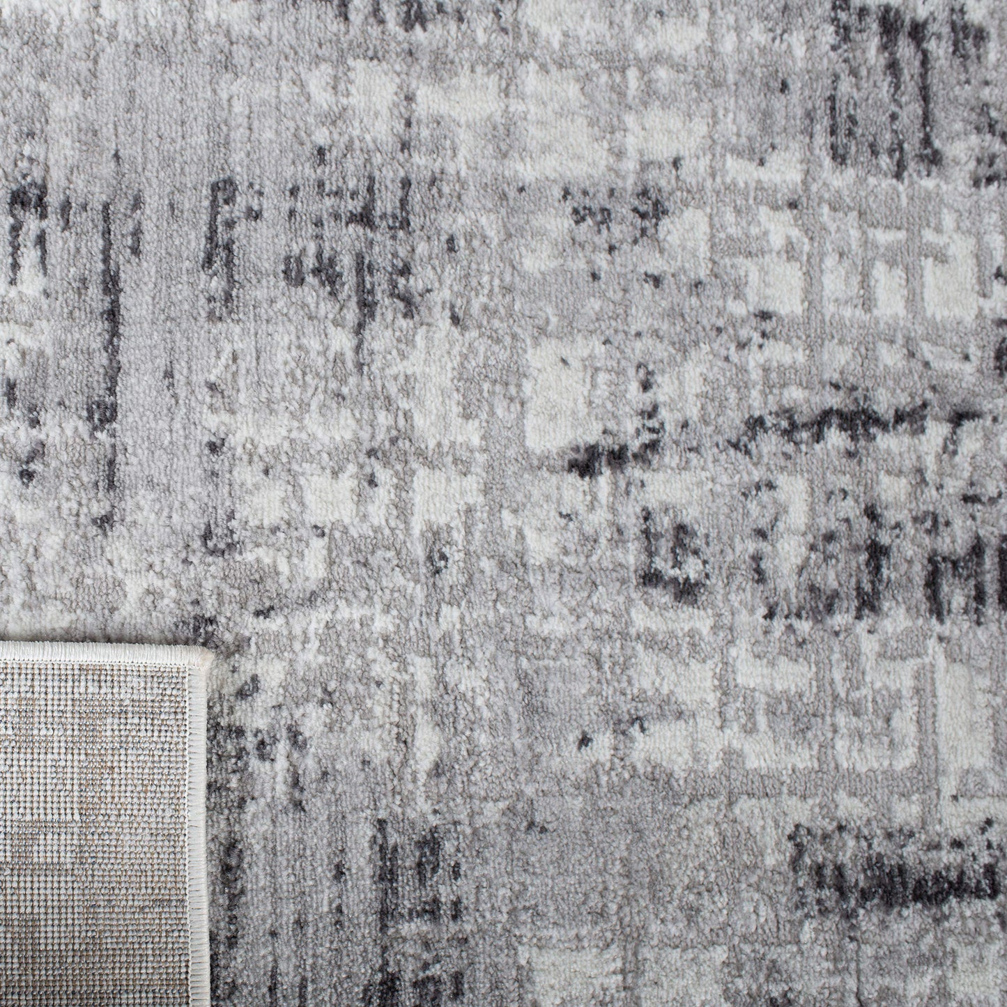 SAFAVIEH Amelia Collection Accent Rug - 4' x 6', Grey & Charcoal, Modern Abstract Distressed Design, Non-Shedding & Easy Care, Ideal for High Traffic Areas in Entryway, Living Room, Bedroom (ALA786F)