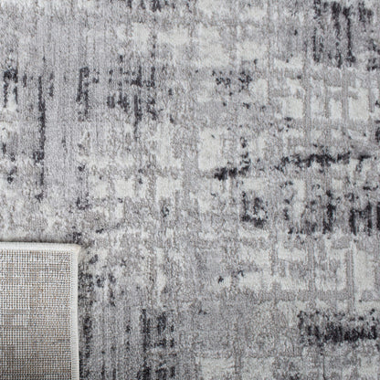 SAFAVIEH Amelia Collection Accent Rug - 4' x 6', Grey & Charcoal, Modern Abstract Distressed Design, Non-Shedding & Easy Care, Ideal for High Traffic Areas in Entryway, Living Room, Bedroom (ALA786F)