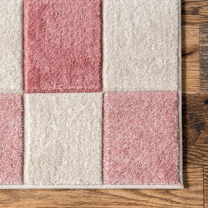 nuLOOM Aubrey Checkered Kids Area Rug, 4x6, Pink