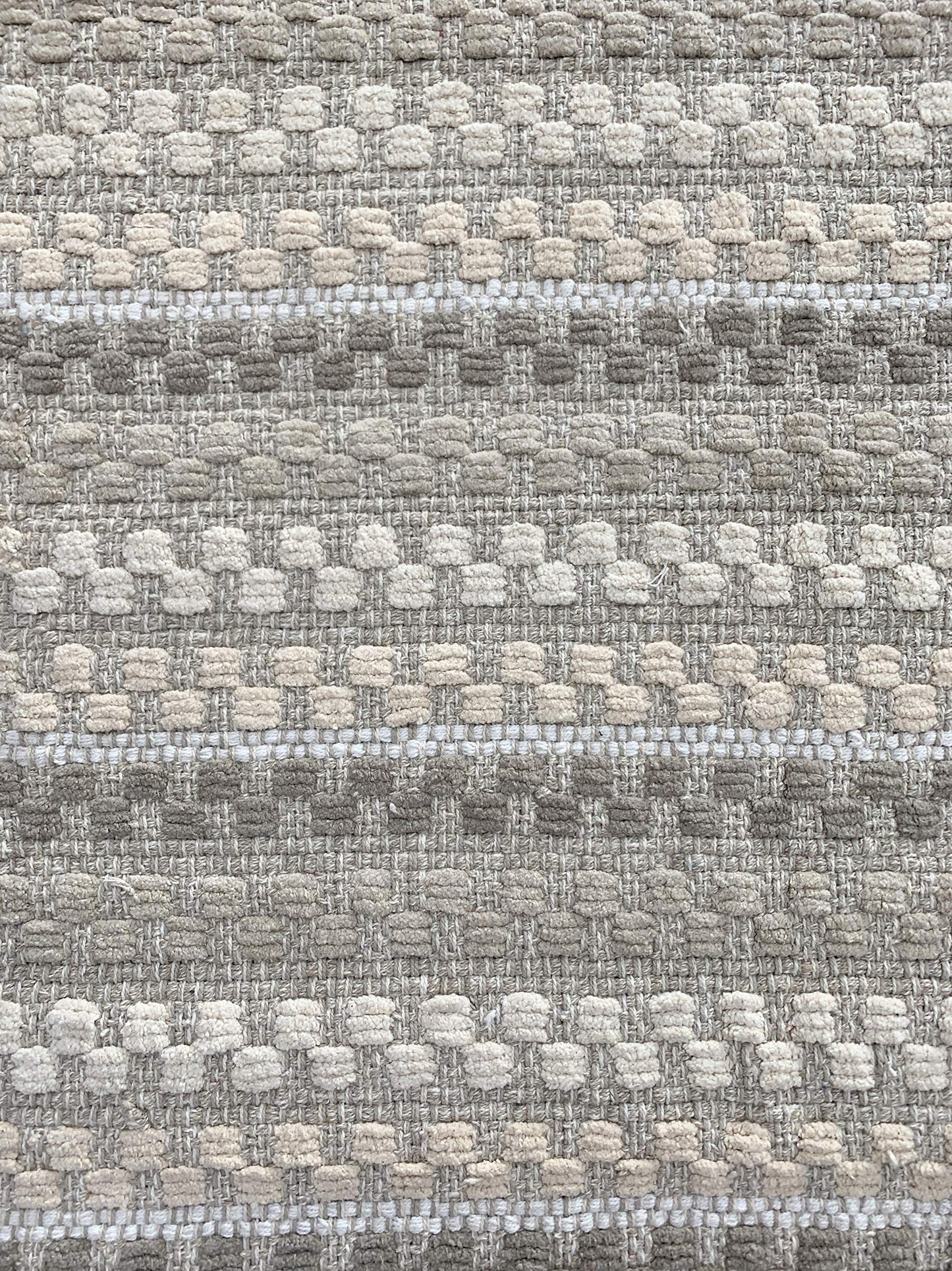 Cotton Chenille Hand Woven Area Rug 2x3 Feet - Linen Combo, Reversible Quick Water Absorbent Accent Floor Rugs Ideal for Bathroom, Kitchen, Bedroom | Beige Soft Washable Durable Mat for Home Décor