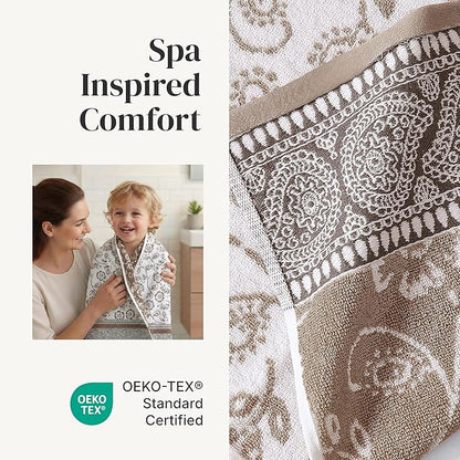 Modern Threads Ophelia 6-Piece 100% Cotton Towel Set – Reversible Yarn Dyed